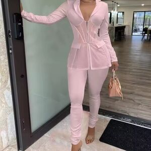 Elegant Pink Women's Jumpsuit